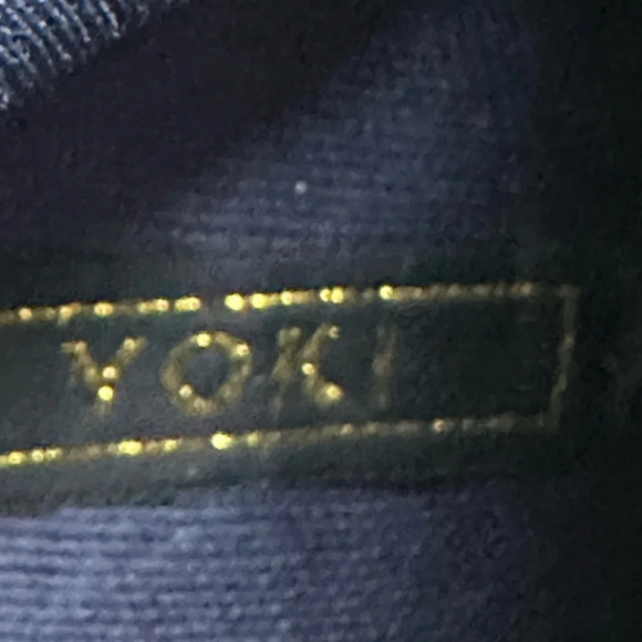 YOKI Willen Rose Gold Glitter Denim Graffiti Cylinder Heel Zip Ankle Boot 7 WILD - Picture 11 of 14